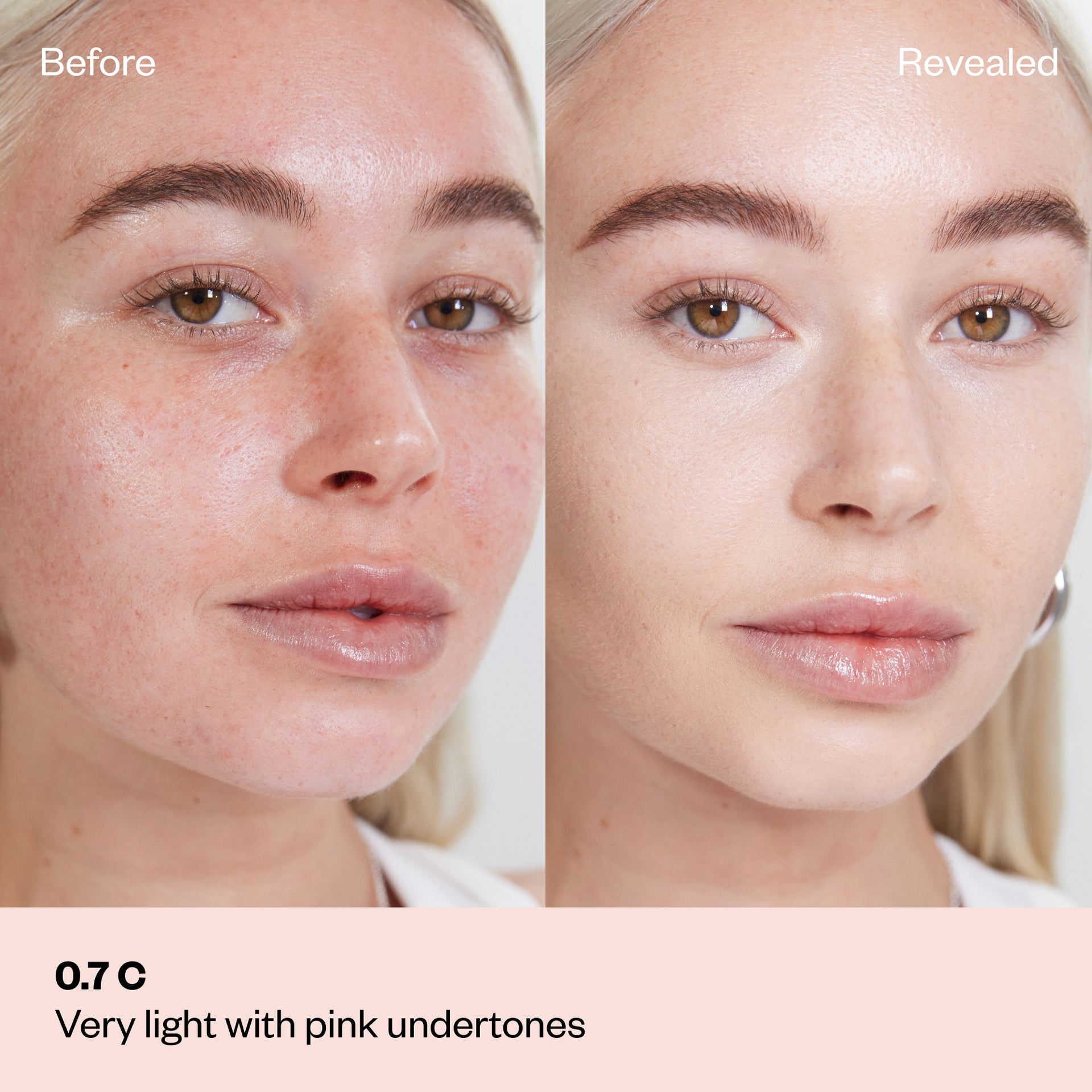 Shade 0.7 C: A comparison of a model with a very light with pink undertones