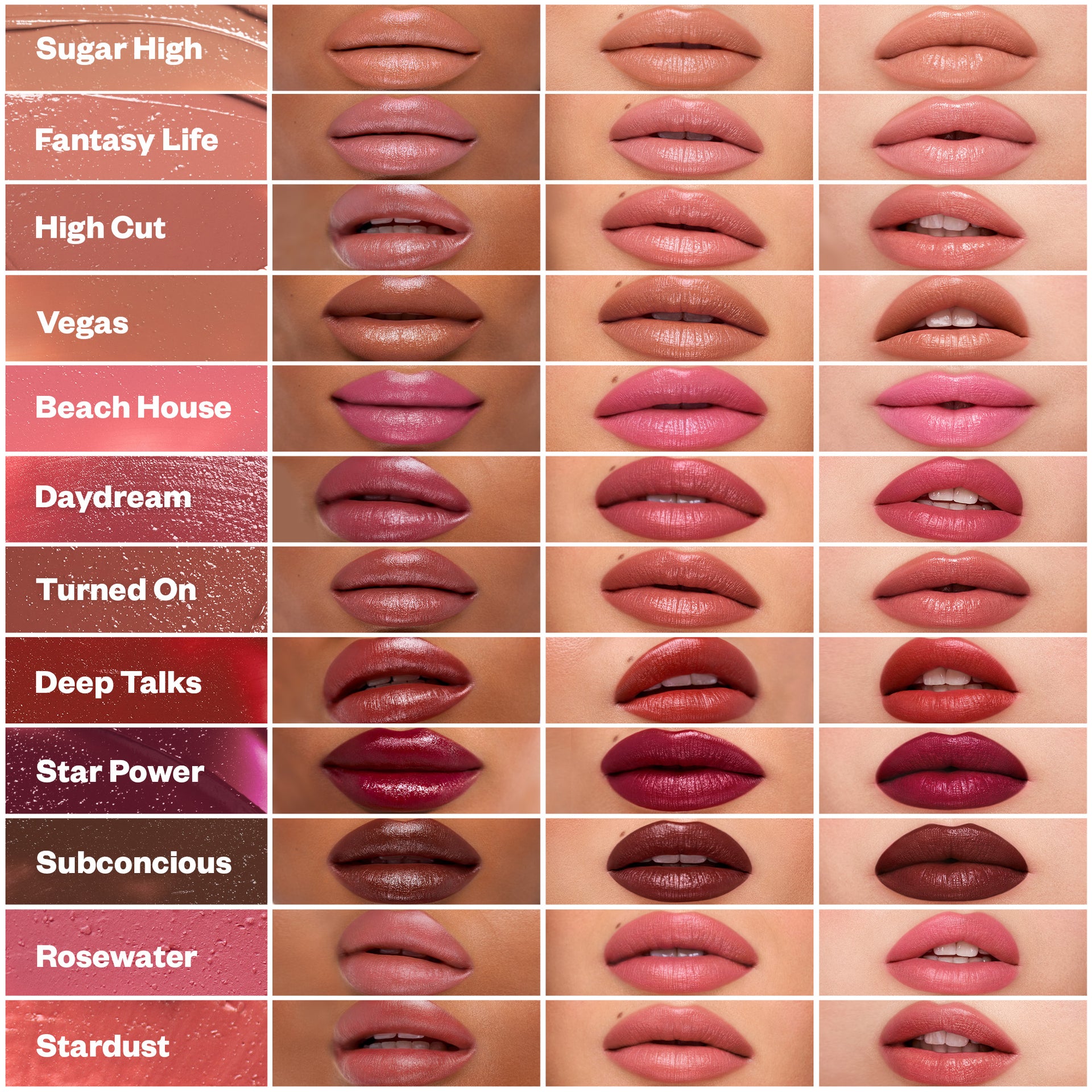 10 shades, 3 skin tones