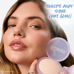 Sweeps away shine (not glow)
