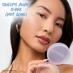 Sweeps away shine (not glow)