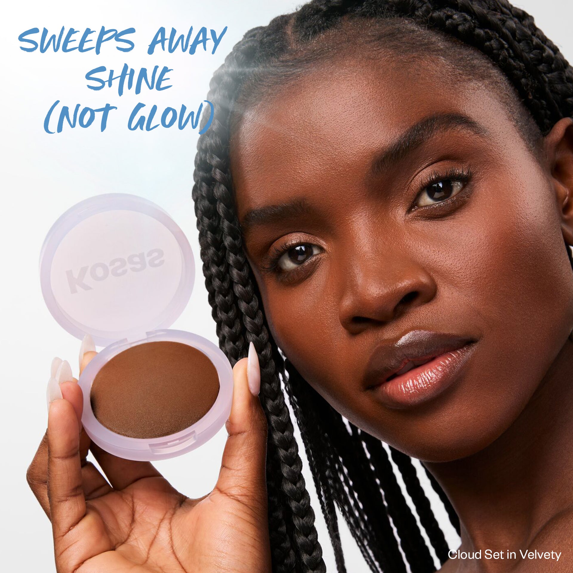 Sweeps away shine (not glow)
