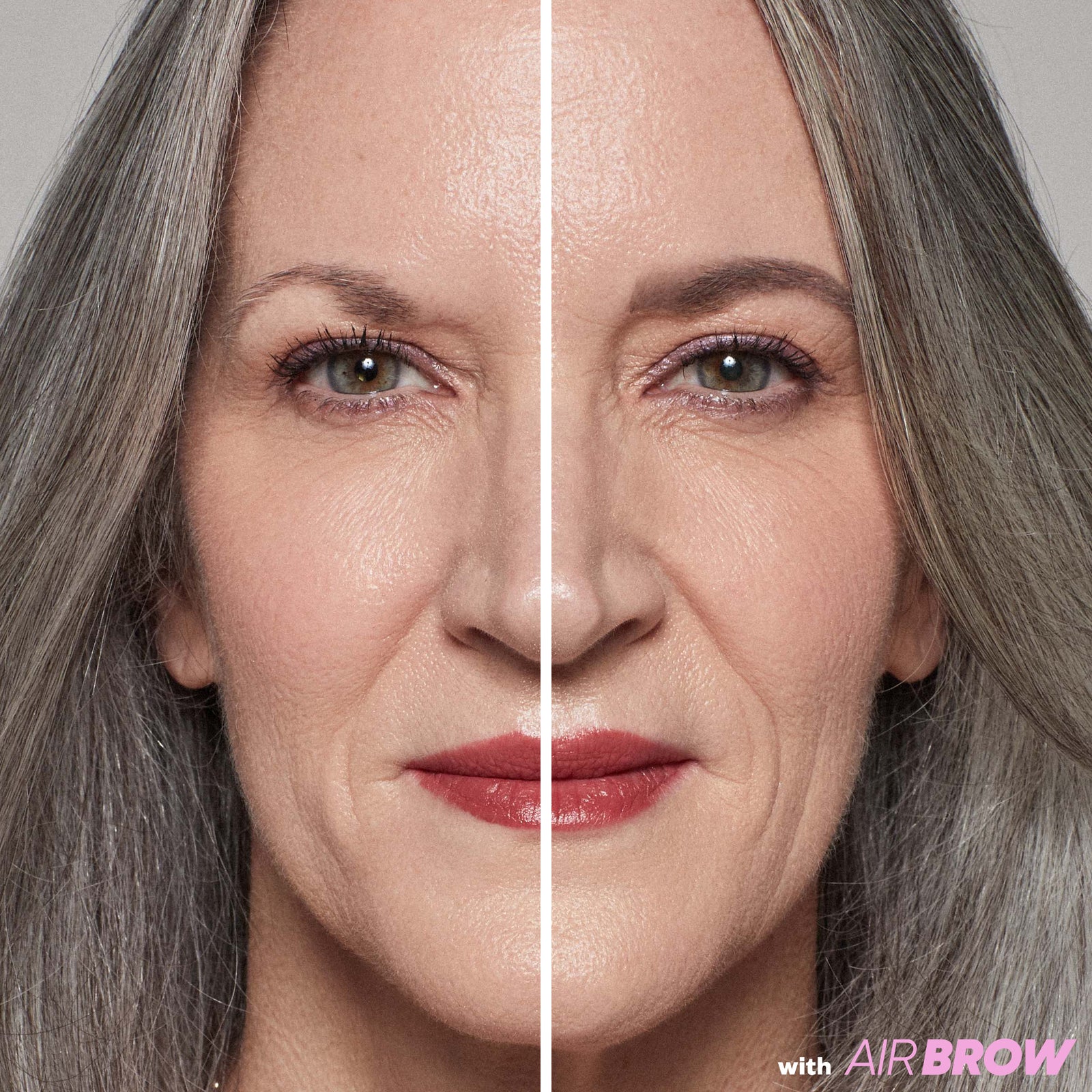 Grey before and after with Air Brow
