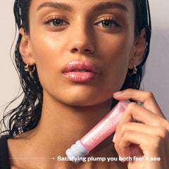 Model wearing Lip Pulse in Aura Flare